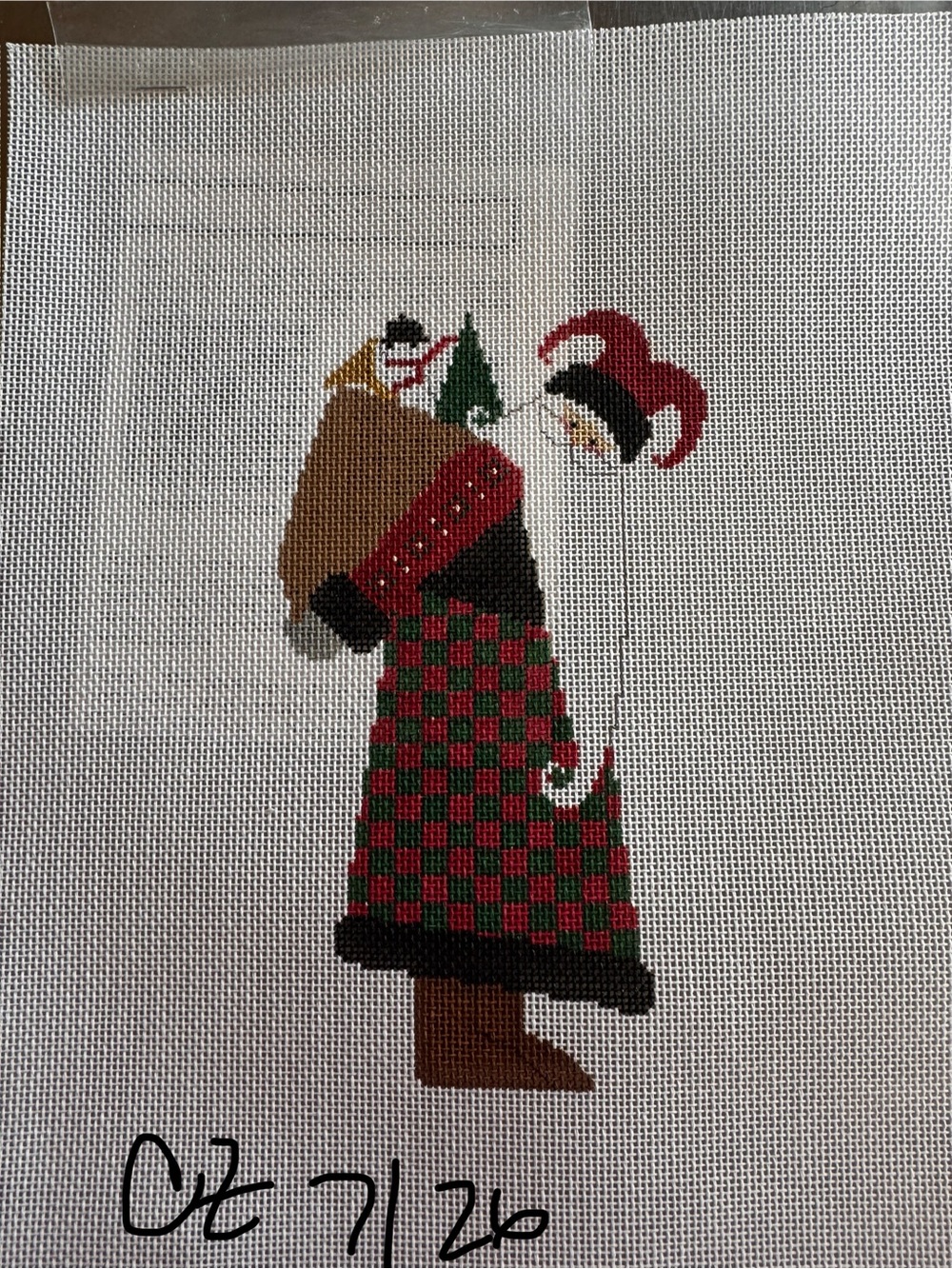 18 Mesh Needlepoint Santa